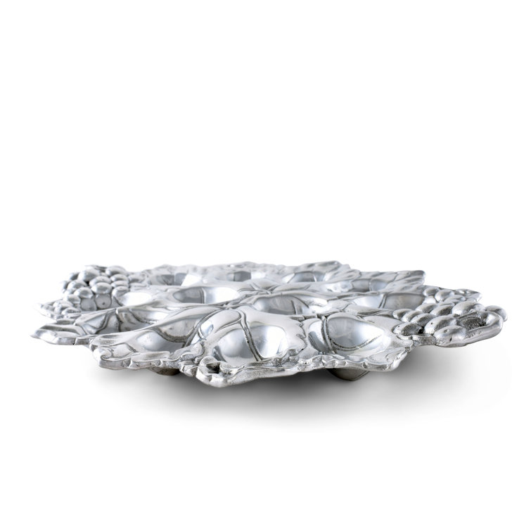 Grape Pattern Silver Aluminum Deviled Egg Tray