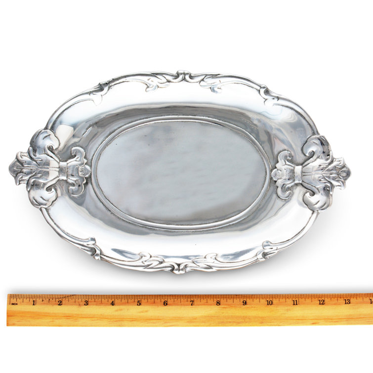 Elegant Aluminum Fleur-De-Lis Oval Serving Tray