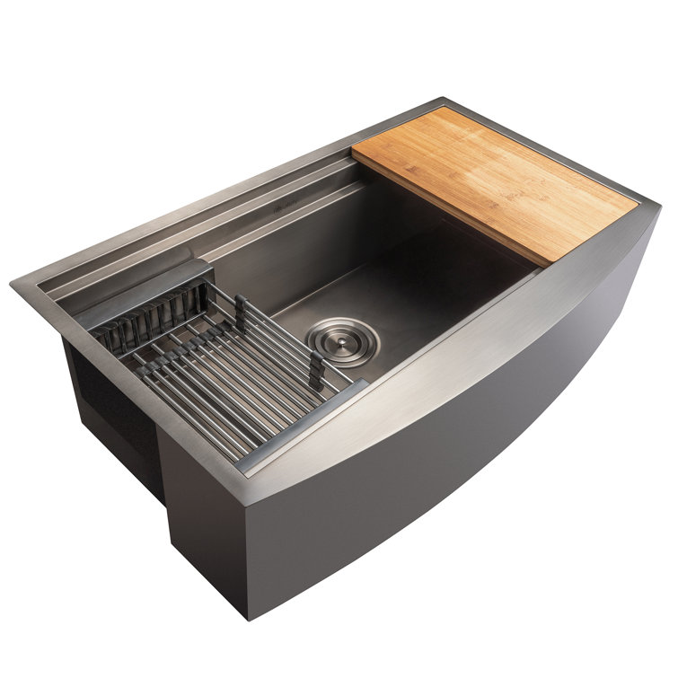 Matte Black Stainless Steel Farmhouse Single Bowl Kitchen Sink