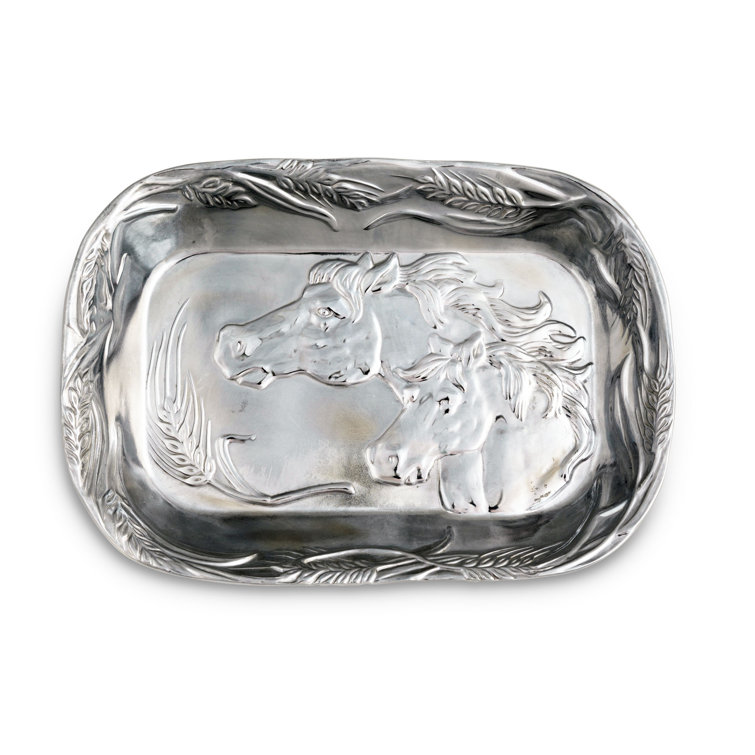 Arthur Court Aluminum Horse Equestrian Decorative Serving Tray