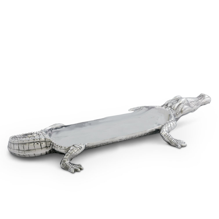 Arthur Court Aluminum Alligator Serving Tray 17" x 7.5"