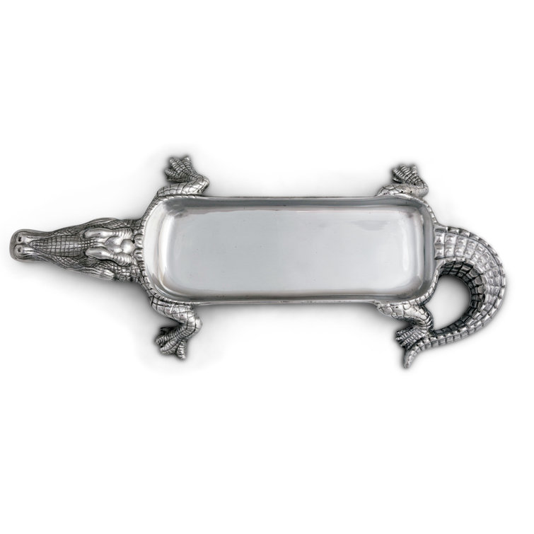 Arthur Court Aluminum Alligator Serving Tray 17" x 7.5"