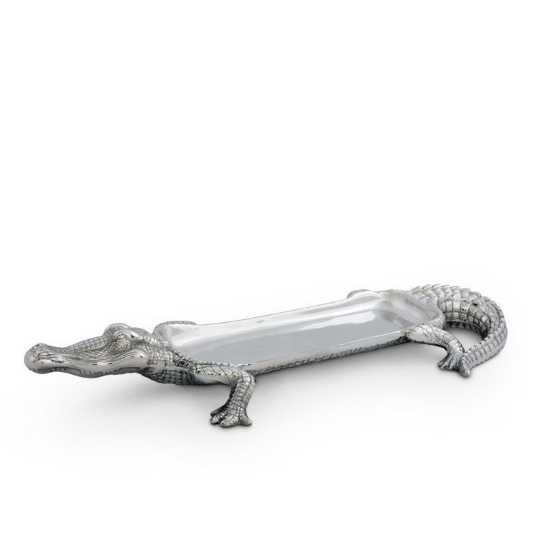 Arthur Court Aluminum Alligator Serving Tray 17" x 7.5"