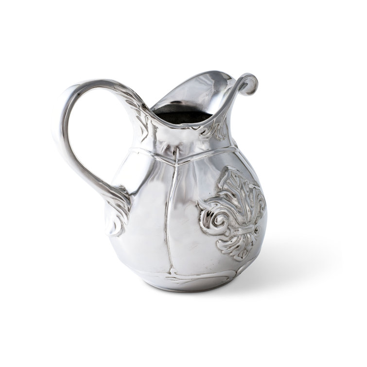 Small Polished Aluminum Fleur De Lis Pitcher