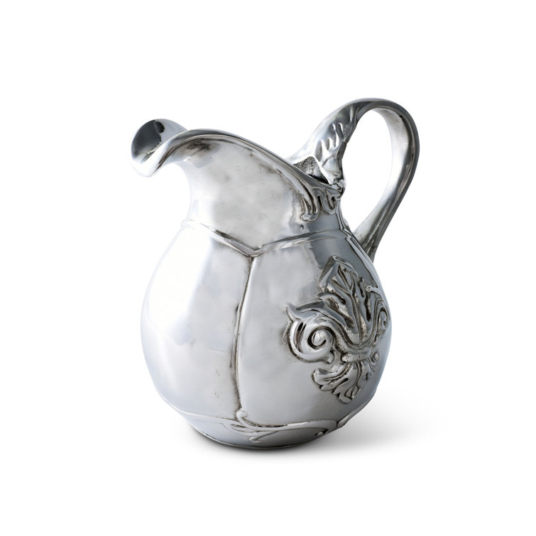Small Polished Aluminum Fleur De Lis Pitcher