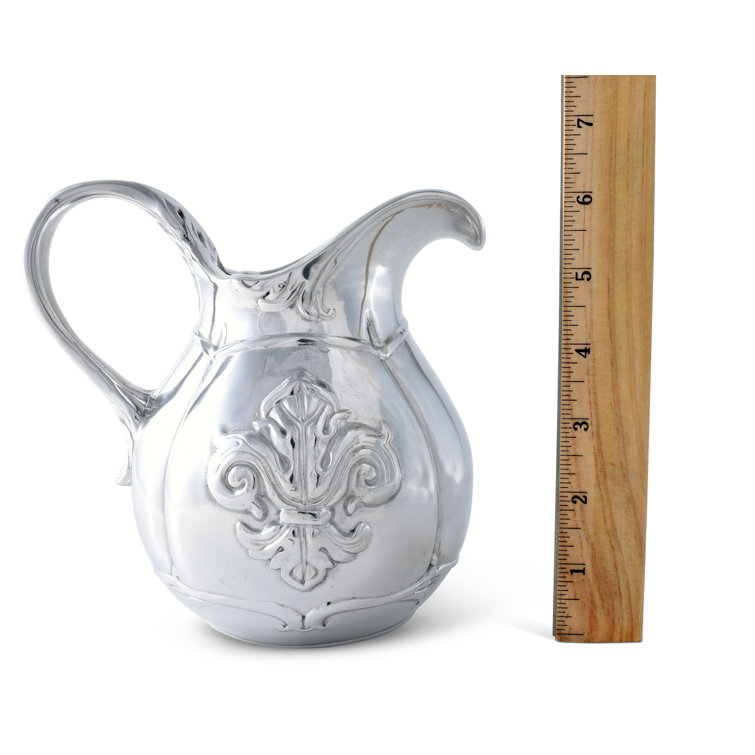 Small Polished Aluminum Fleur De Lis Pitcher