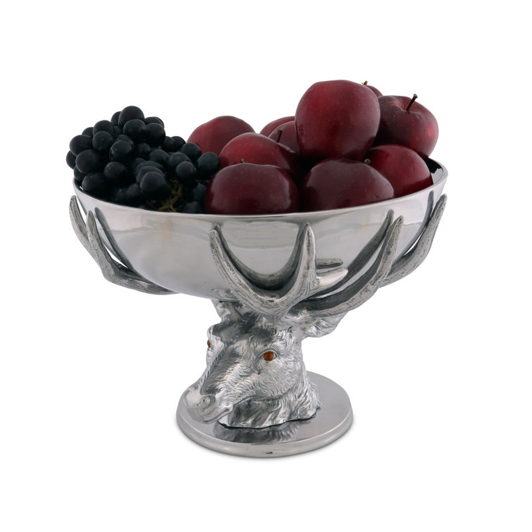 Arthur Court Aluminum Antler Fruit Bowl Centerpiece