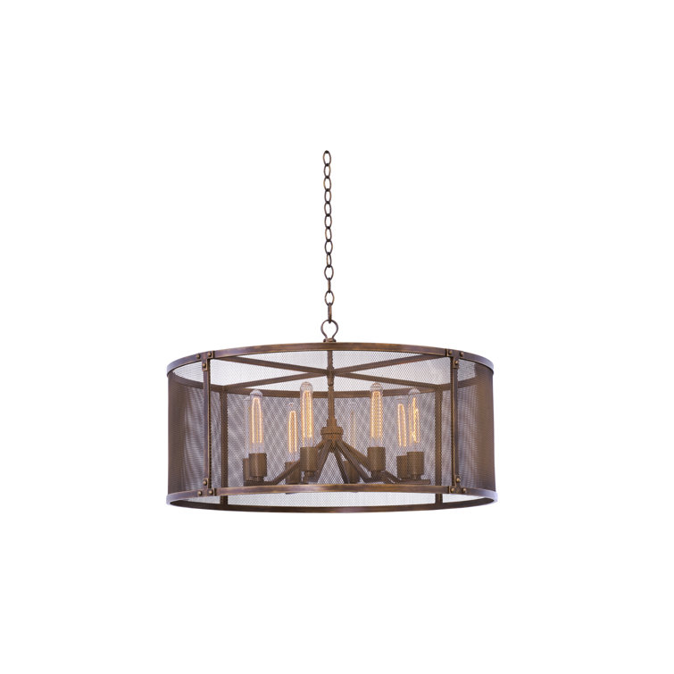 Chelsea Industrial 8-Light Copper & Glass Drum Pendant