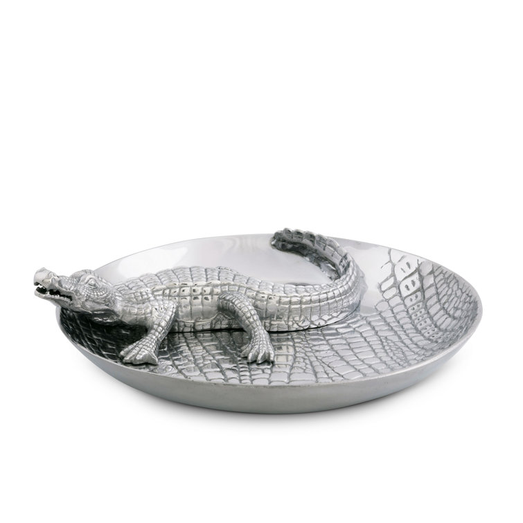 Arthur Court Aluminum Alligator Chip and Dip Platter