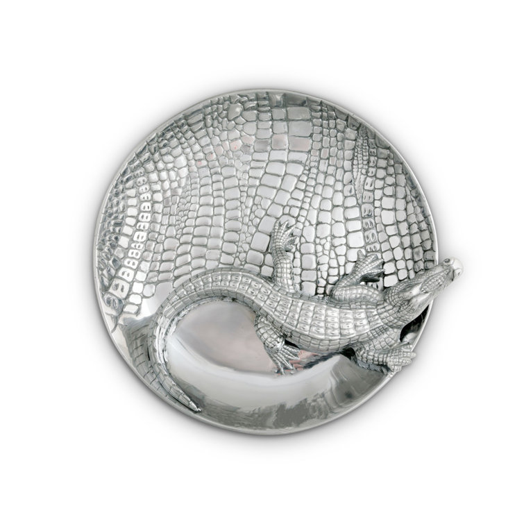 Arthur Court Aluminum Alligator Chip and Dip Platter