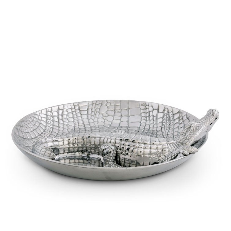 Arthur Court Aluminum Alligator Chip and Dip Platter