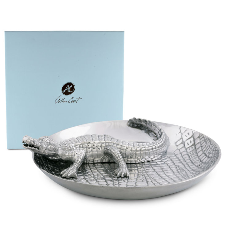 Arthur Court Aluminum Alligator Chip and Dip Platter
