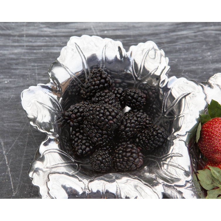Grape Leaf Aluminum 3-Bowl Serving Dish