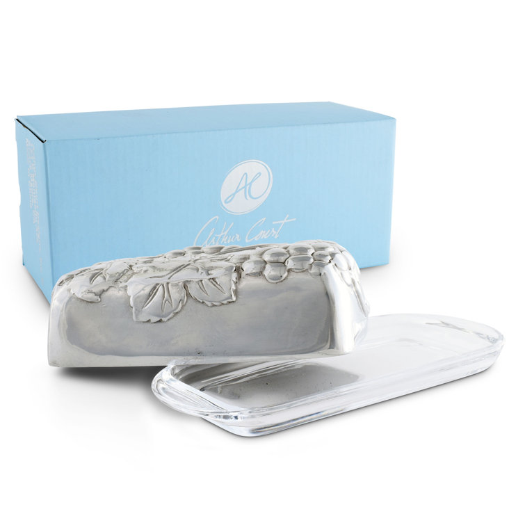 Arthur Court Grape Aluminum Oval Butter Dish