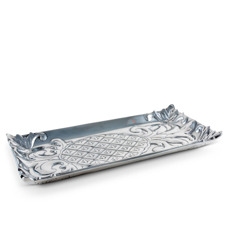 Arthur Court Silver Pineapple Design Aluminum Bread Tray