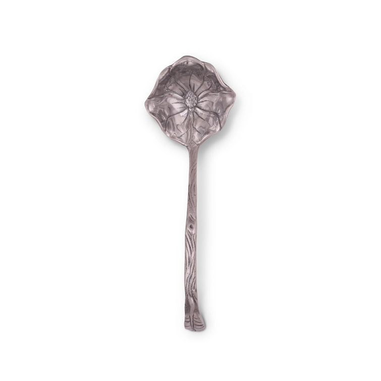 Magnolia Pattern Aluminum Punch Ladle with Curved Handle