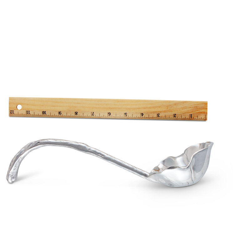Magnolia Pattern Aluminum Punch Ladle with Curved Handle