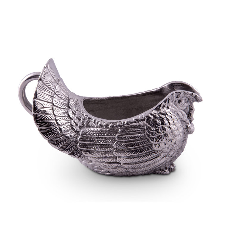 Arthur Court Aluminum Turkey Gravy Boat with 3 Cup Capacity