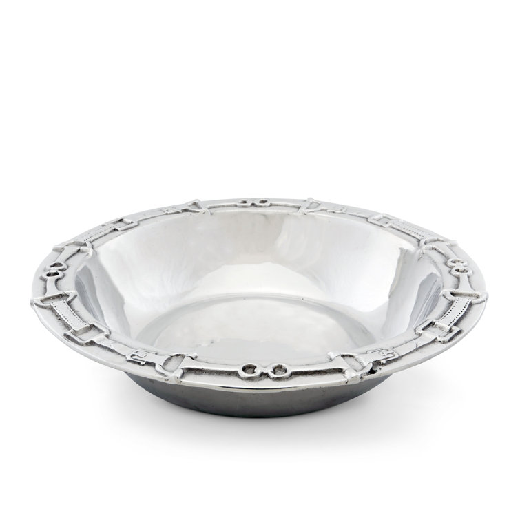 Equestrian Aluminum 12" Silver Fruit and Salad Bowl
