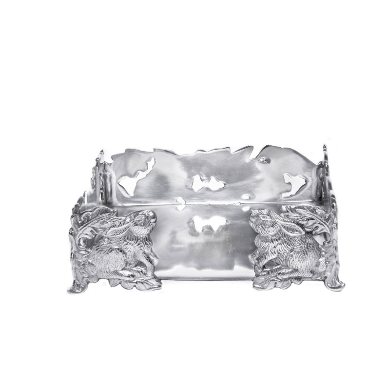 Arthur Court Silver Bunny Aluminum Napkin Holder
