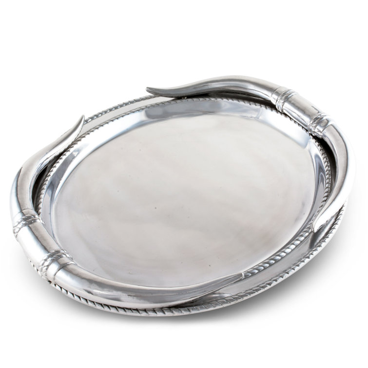 Longhorn Oval Aluminum Platter with Horn Handles