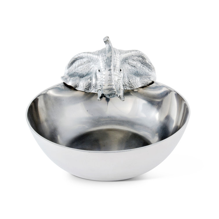 Arthur Court Elephant Aluminum Salad Bowl, 10.5"
