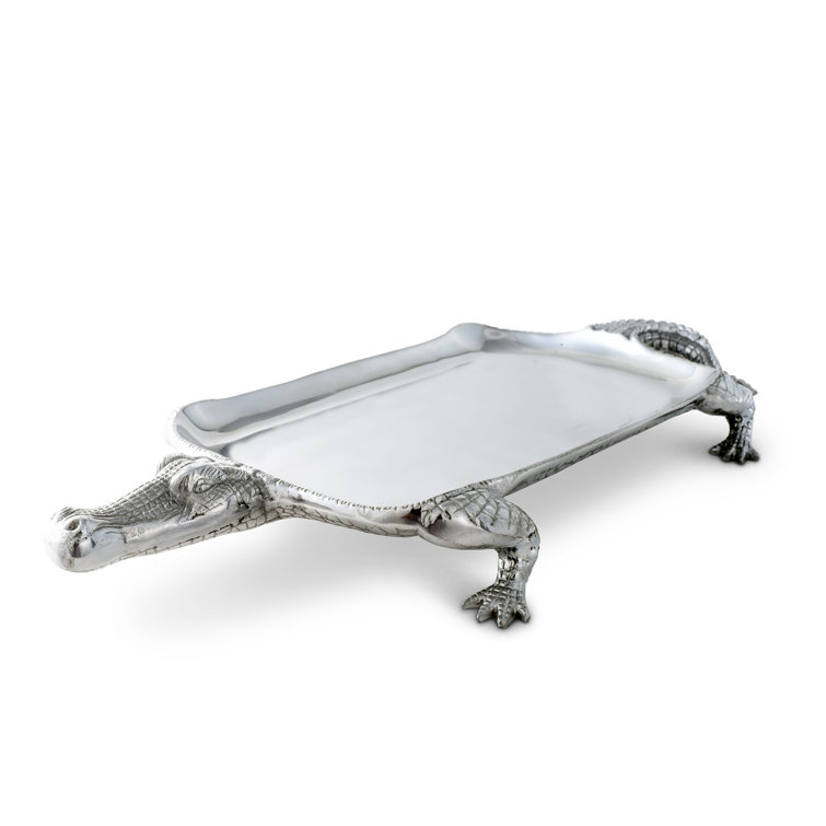 Arthur Court Aluminum Alligator Figural Serving Platter
