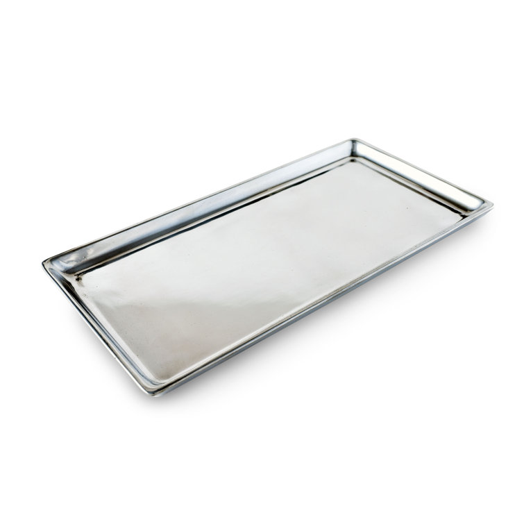 Sleek Silver 6" x 12" Engravable Aluminum Tray