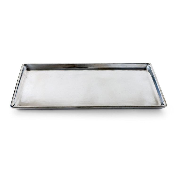 Sleek Silver 6" x 12" Engravable Aluminum Tray