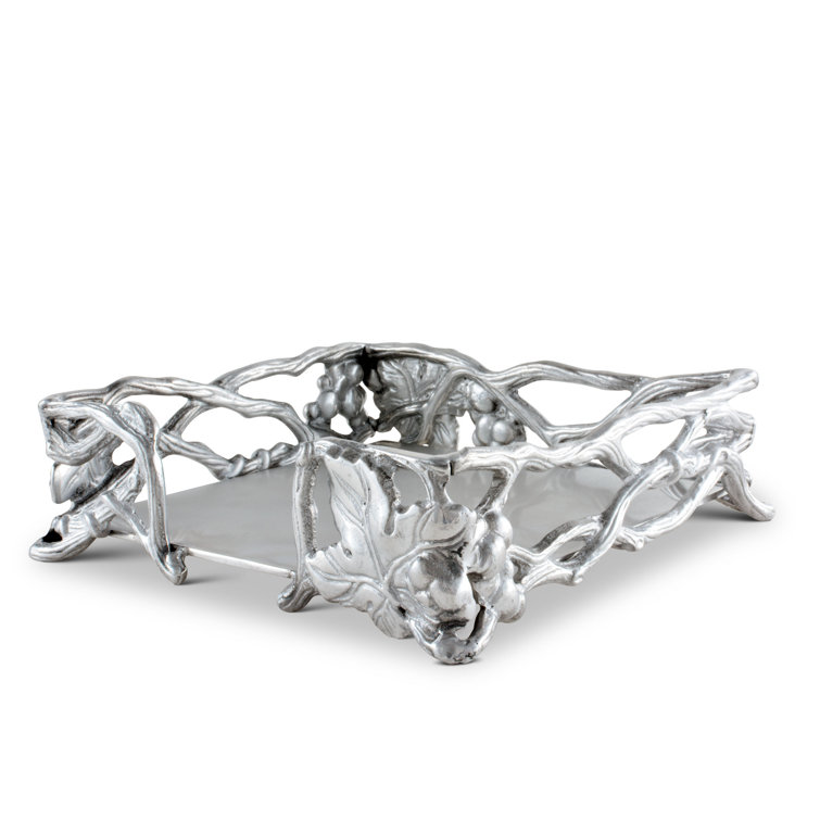 Silver Grape Vine Metal Napkin Holder for Tabletop