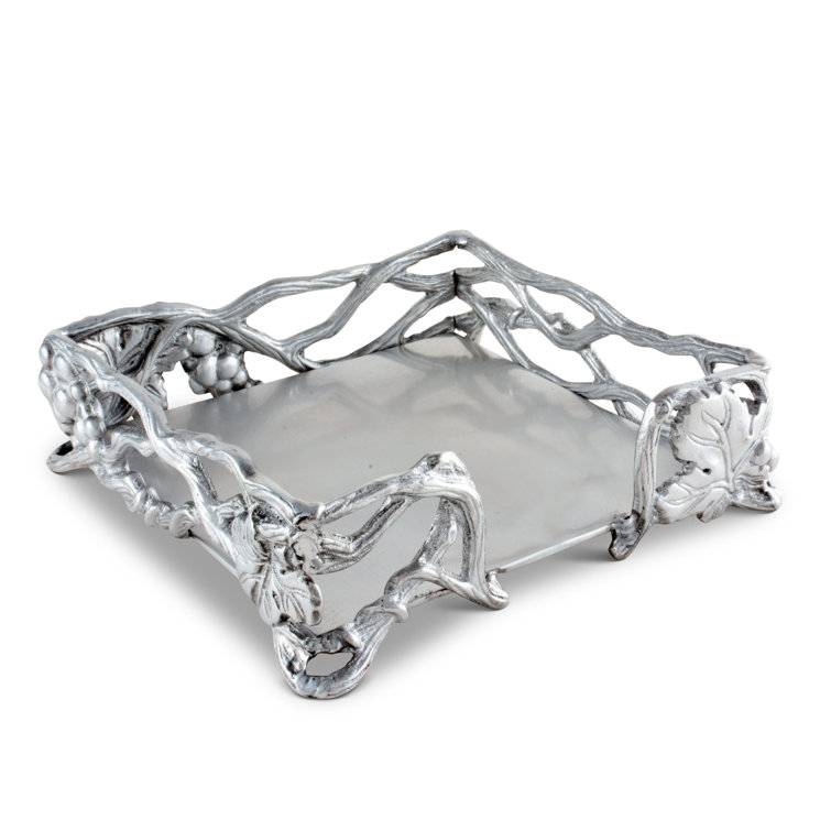 Silver Grape Vine Metal Napkin Holder for Tabletop