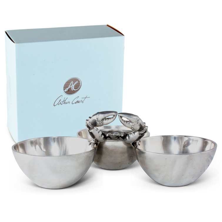 Arthur Court Coastal Aluminum Crab Serving Bowl