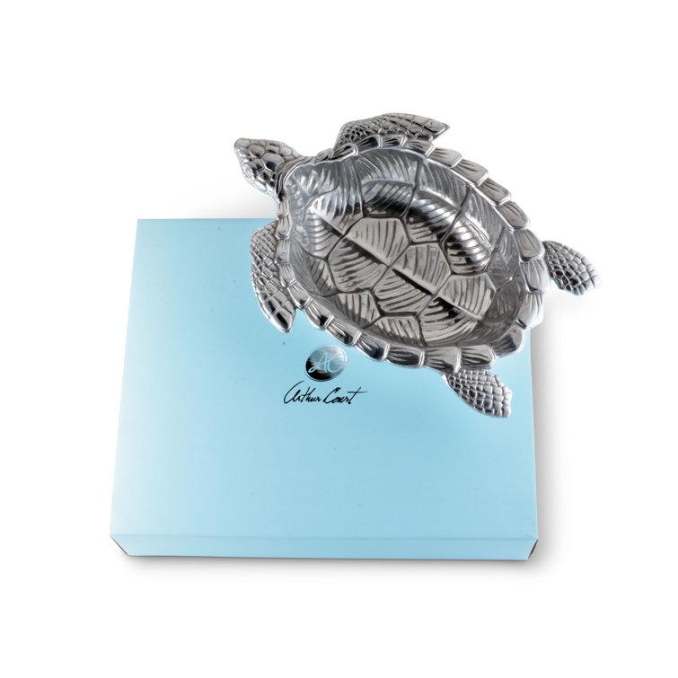 Coastal Aluminum Sea Turtle Serving Bowl