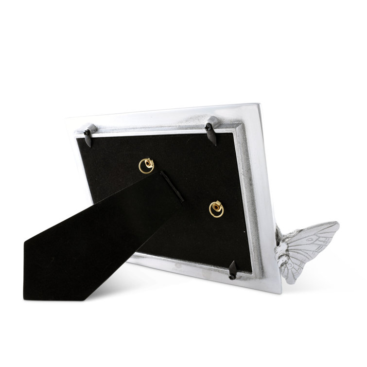 Classic 4x6 Silver Aluminum Butterfly Tabletop Photo Frame