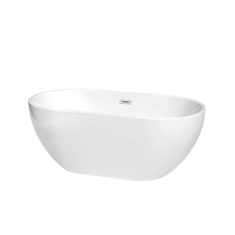 Brooklyn 60'' White Acrylic Freestanding Soaking Bathtub
