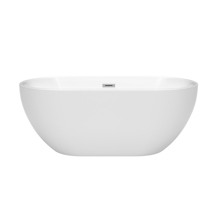 Brooklyn 60'' White Acrylic Freestanding Soaking Bathtub
