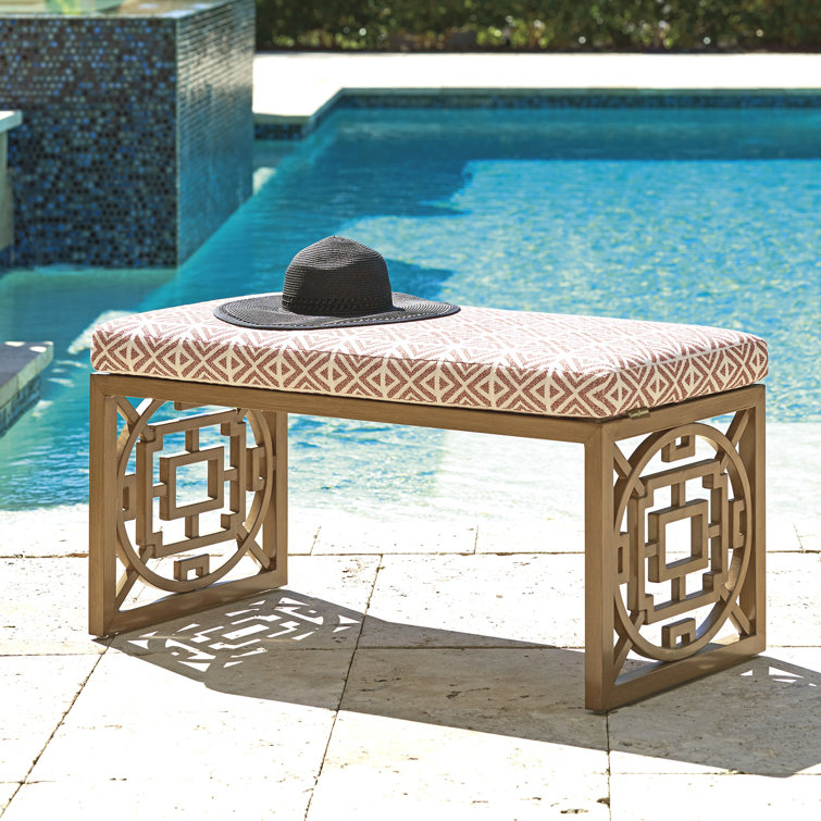 Southwest Inspired 20" Hand-Brushed Aluminum Outdoor Bench