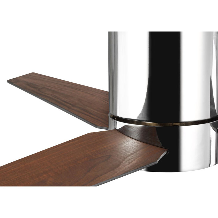 Braden 56'' Polished Chrome 3-Blade Hugger Ceiling Fan with LED Light