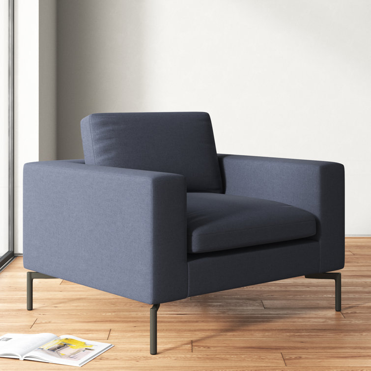 Spitzer Grey and Black Leather Lounge Chair
