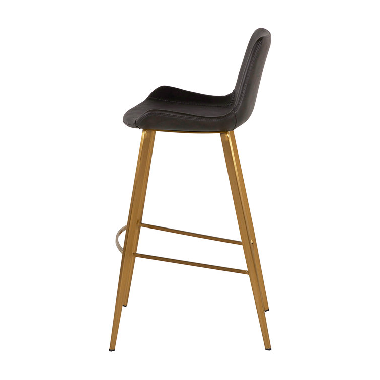 Hines 30" Transitional Black and Brown Leather Bar Stool