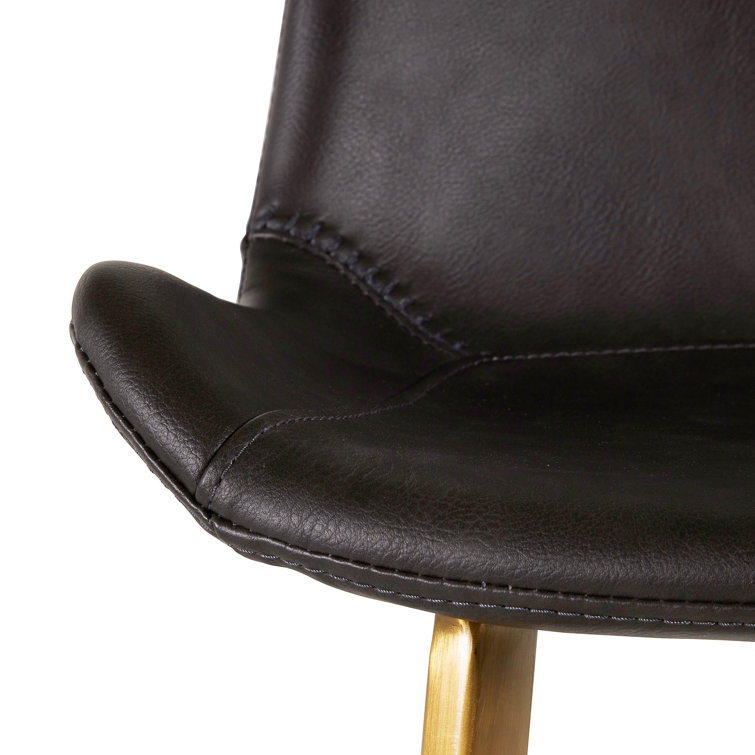 Hines 30" Transitional Black and Brown Leather Bar Stool