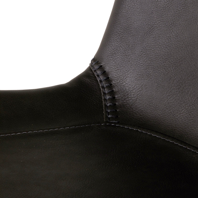 Hines 30" Transitional Black and Brown Leather Bar Stool