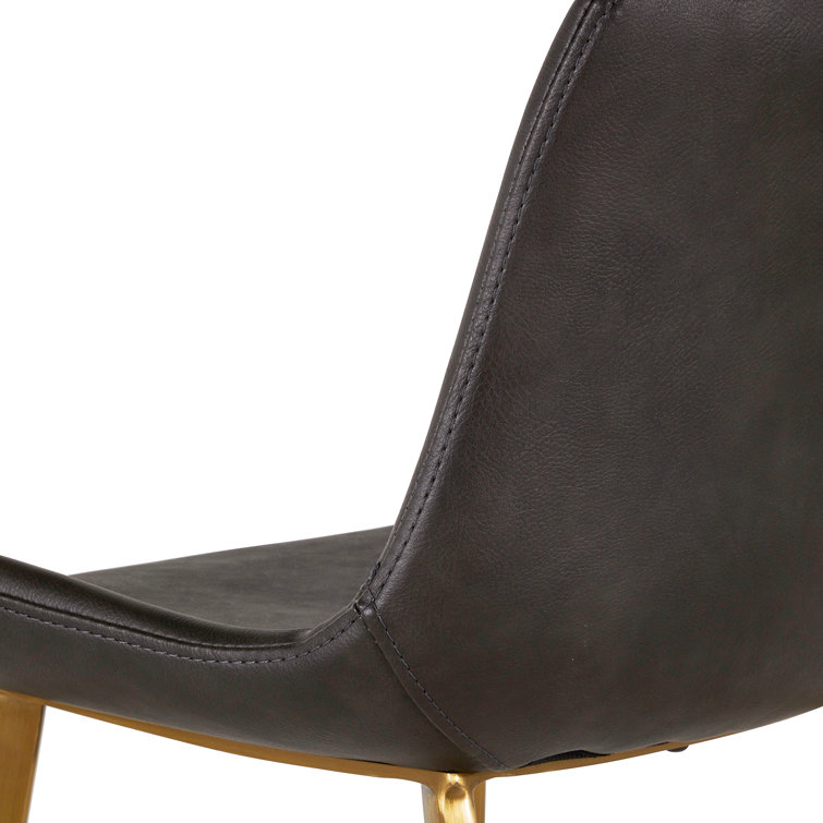 Hines 30" Transitional Black and Brown Leather Bar Stool