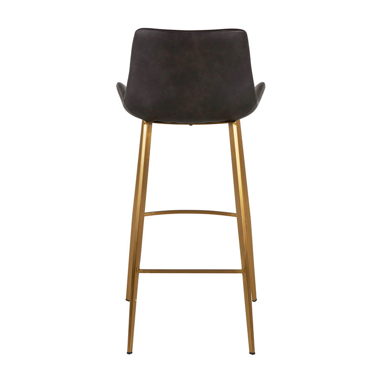 Hines 30" Transitional Black and Brown Leather Bar Stool