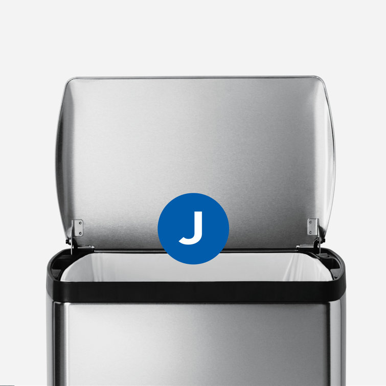 Brushed Stainless Steel 10 Gallon Rectangular Step Trash Can