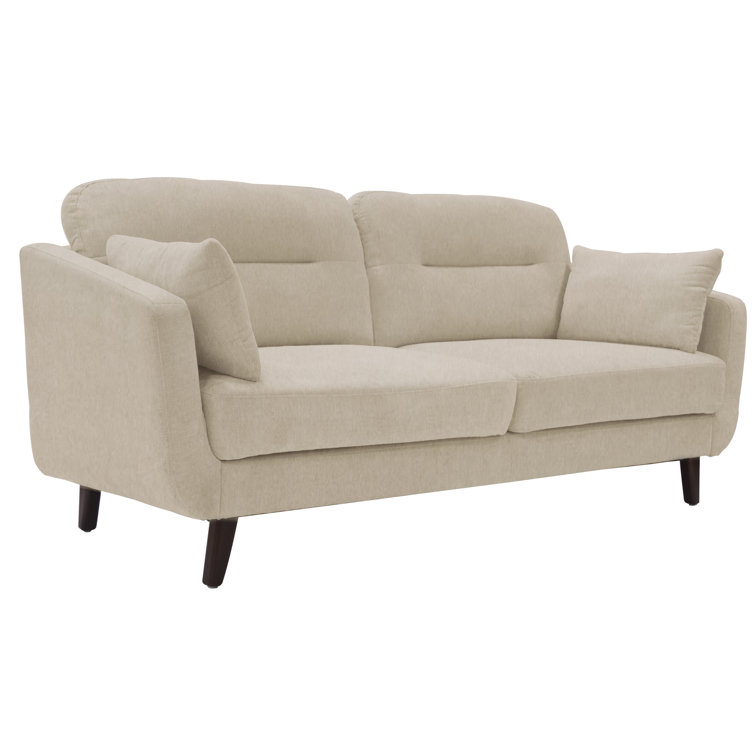 Chloe Beige Microfiber Mid-Century Modern Loveseat