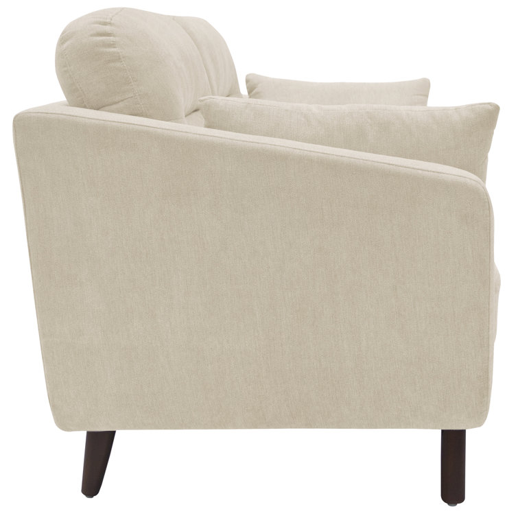 Chloe Beige Microfiber Mid-Century Modern Loveseat
