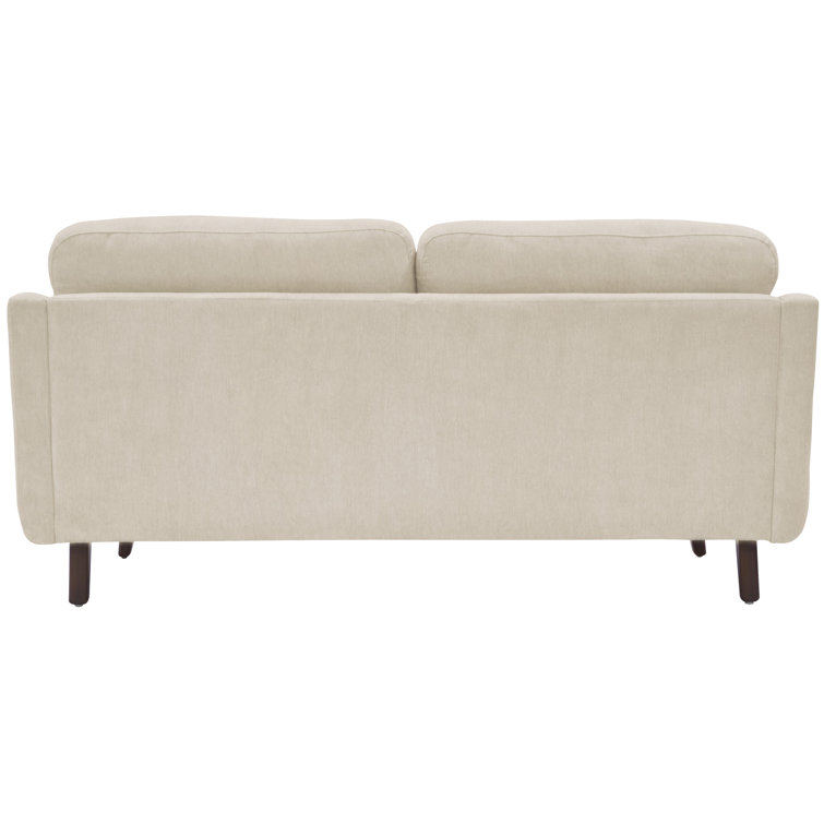 Chloe Beige Microfiber Mid-Century Modern Loveseat
