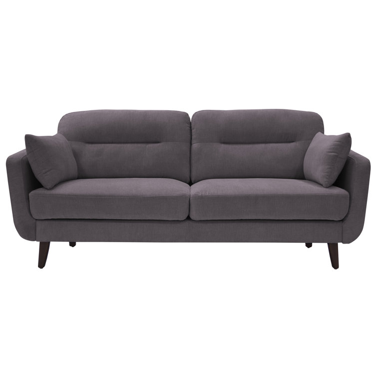 Chloe 74" Dark Gray Microfiber Tufted Sofa with Square Arms