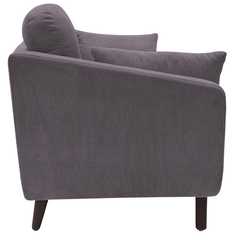 Chloe 74" Dark Gray Microfiber Tufted Sofa with Square Arms